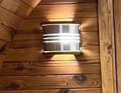 Edelstahl - Außenbeleuchtung + Beleuchtung unter den Saunabänken