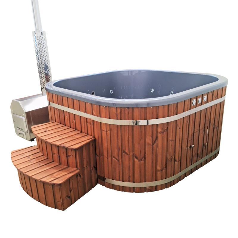Hot Tub Square - mit externem Holzofen